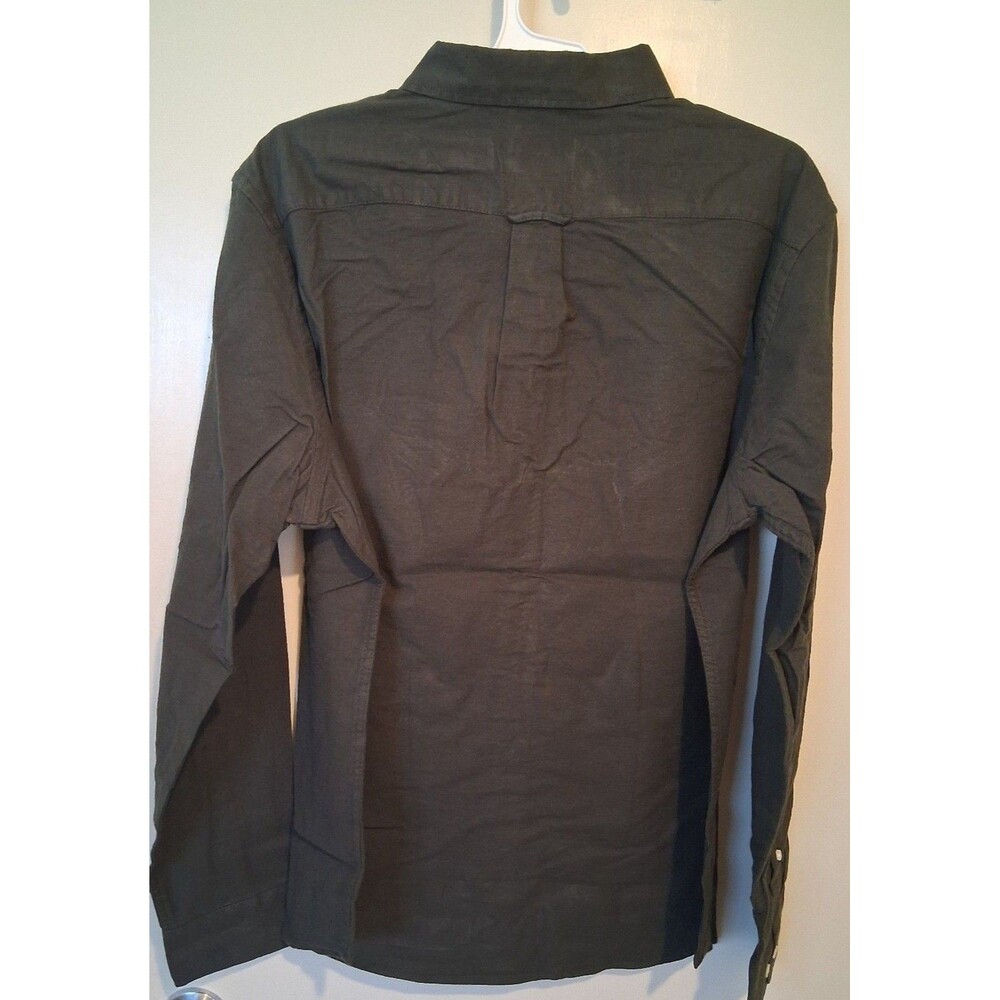 NEW! Men's Goodfellow & Co Olive Long Sleeve Button Down Shirt, Size XL - Picture 8 of 11